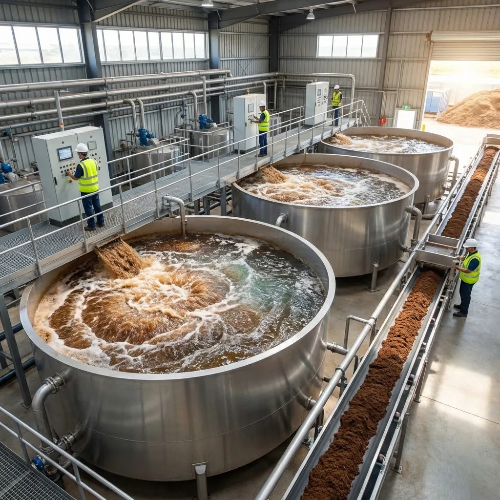 Coco peat washing and desalination in water tanks